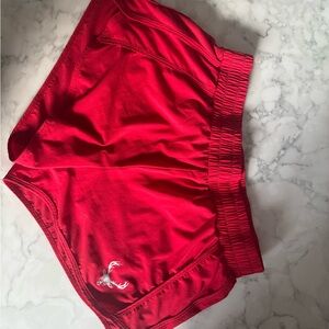 Vibrant Red Athletic Shorts with Elastic Waistband